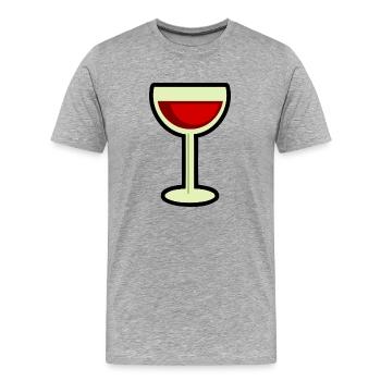 Wine Glass Bottle Wein Flasche1 - Männer Premium Bio T-Shirt - Grau meliert - Vorne - Damien (186cm)