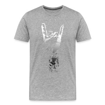 Hand Metal Musik zeichen - Männer Premium Bio T-Shirt - Grau meliert - Vorne - Damien (186cm)