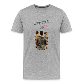 WORLD'S BEST DAD - Men's Premium Organic T-Shirt - heather grey - Front - Damien (186cm)