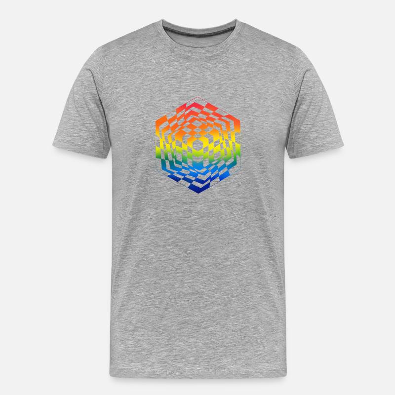 The Cube - Männer Premium Bio T-Shirt - Grau meliert