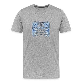 Sternzeichen Zwilling - Männer Premium Bio T-Shirt - Grau meliert - Vorne - Damien (186cm)