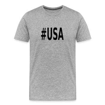 United States - Men's Premium Organic T-Shirt - heather grey - Front - Damien (186cm)