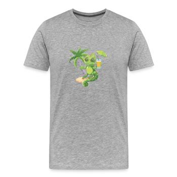 Chameleon Summer Beach Holidays - Men's Premium Organic T-Shirt - heather grey - Front - Damien (186cm)