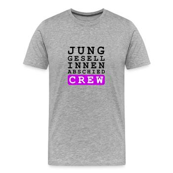 Hen Party Crew Hen - Men's Premium Organic T-Shirt - heather grey - Front - Damien (186cm)