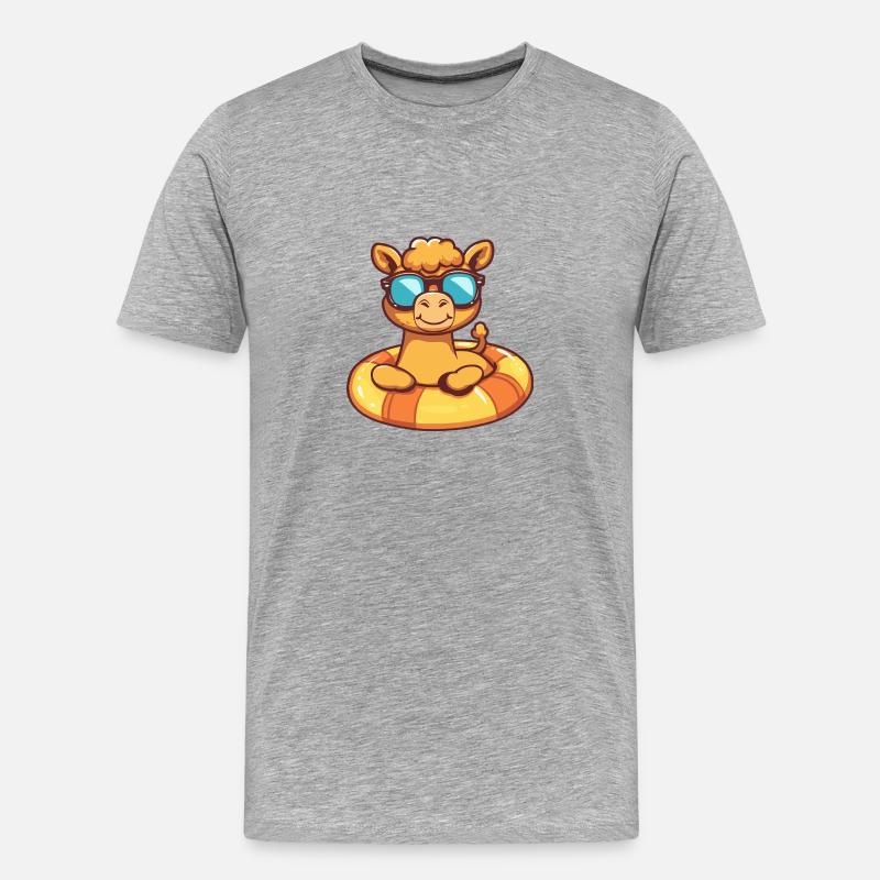 Kamel Sommer Comic - Männer Premium Bio T-Shirt - Grau meliert