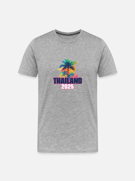 Thailand 2025 Holiday Palm Trees - Men's Premium Organic T-Shirt - heather grey