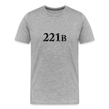 Sherlock Holmes - 221B - Männer Premium Bio T-Shirt - Grau meliert - Vorne - Damien (186cm)