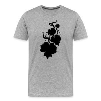 Une vigne en silhouette - T-shirt bio Premium Homme - gris chiné - Devant - Damien (186cm)