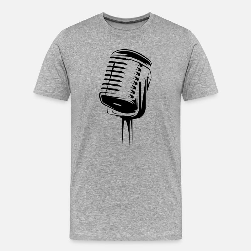 mikrofon illustration Symbol Geschenk microphon - Männer Premium Bio T-Shirt - Grau meliert
