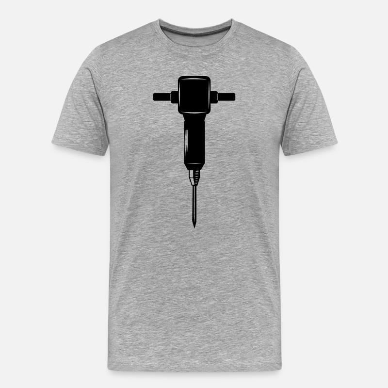 Krikhamer oder Presslufthammer - Männer Premium Bio T-Shirt - Grau meliert