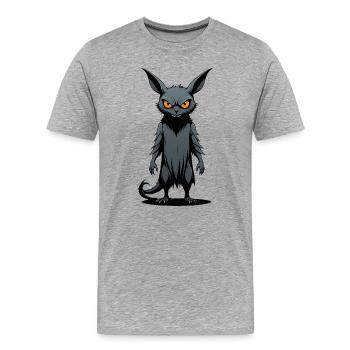 Monstre effrayant Rat Goth Art sombre - T-shirt bio Premium Homme - gris chiné - Devant - Damien (186cm)