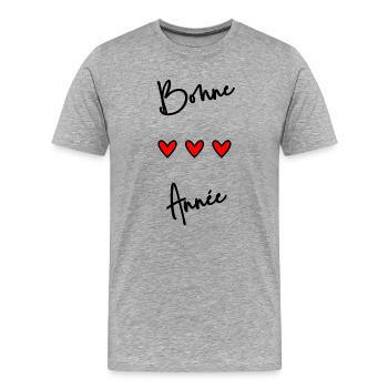 HAPPY NEW YEAR. NEW YEAR'S EVE. NEW YEAR - Men's Premium Organic T-Shirt - heather grey - Front - Damien (186cm)