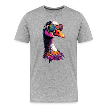 Oie mignon oie poussins Oie poussin canard petites oies - T-shirt bio Premium Homme - gris chiné - Devant - Damien (186cm)