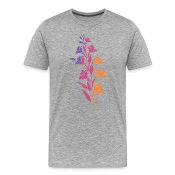 Colorful Floral Branch - Men's Premium Organic T-Shirt - heather grey - Front - Damien (186cm)