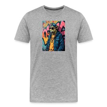 Graffiti Dog Streetwear - Men's Premium Organic T-Shirt - heather grey - Front - Damien (186cm)