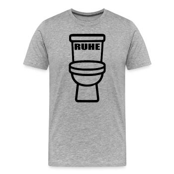 Ruhe Toilette Klo Pause - Männer Premium Bio T-Shirt - Grau meliert - Vorne - Damien (186cm)