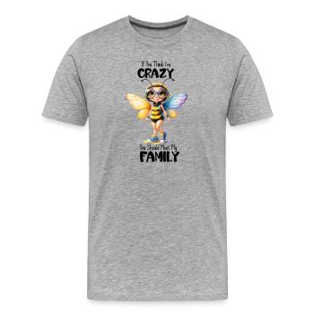 Regenbogenflügel-Bienenmädchen - Männer Premium Bio T-Shirt - Grau meliert - Vorne - Damien (186cm)