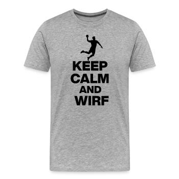 KEEP CALM AND THROW! GERMANY EUROPEAN CHAMPIONS - Men's Premium Organic T-Shirt - heather grey - Front - Damien (186cm)