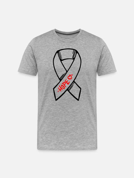 Loop Cancer Hope - Men's Premium Organic T-Shirt - heather grey