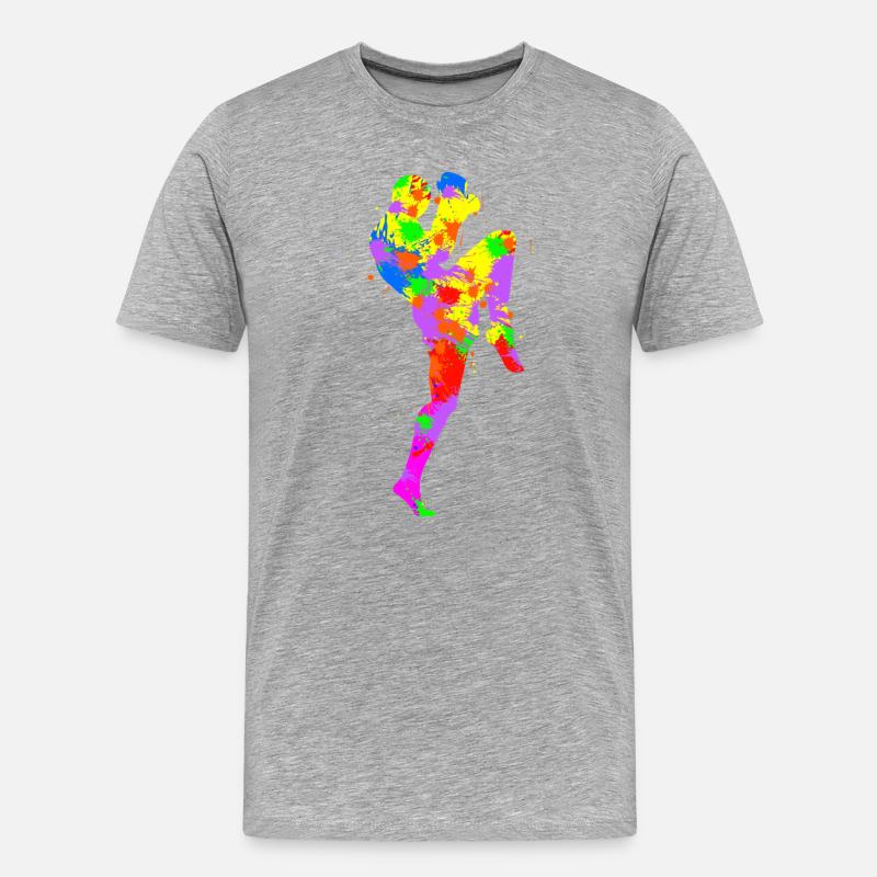 Rainbow Splash Runner - Men's Premium Organic T-Shirt - heather grey