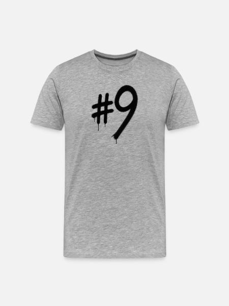 Graffiti Ziffer9 Streetart - Männer Premium Bio T-Shirt - Grau meliert