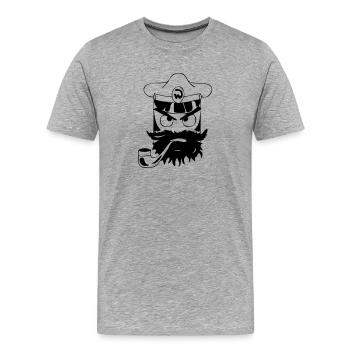 Kapitaen Captain cube - Männer Premium Bio T-Shirt - Grau meliert - Vorne - Damien (186cm)