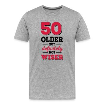 50 Geburtstag - Männer Premium Bio T-Shirt - Grau meliert - Vorne - Damien (186cm)