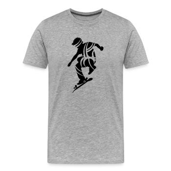 Skateboarder - T-shirt bio Premium Homme - gris chiné - Devant - Damien (186cm)