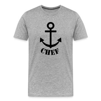 chef - Männer Premium Bio T-Shirt - Grau meliert - Vorne - Damien (186cm)