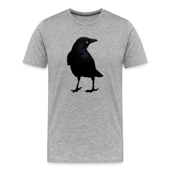 Rabe - Männer Premium Bio T-Shirt - Grau meliert - Vorne - Damien (186cm)