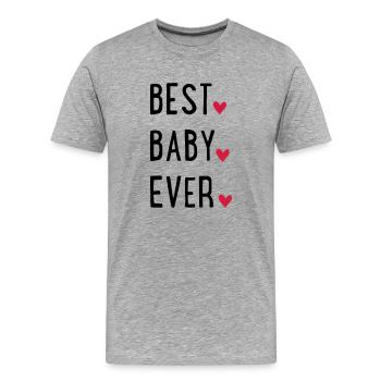 bébé - T-shirt bio Premium Homme - gris chiné - Devant - Damien (186cm)