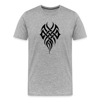 tribal - Männer Premium Bio T-Shirt - Grau meliert - Vorne - Damien (186cm)