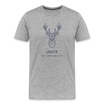 Jäger aus Leidenschaft - Männer Premium Bio T-Shirt - Grau meliert - Vorne - Damien (186cm)