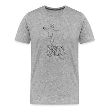 Lebensdauer - Männer Premium Bio T-Shirt - Grau meliert - Vorne - Damien (186cm)