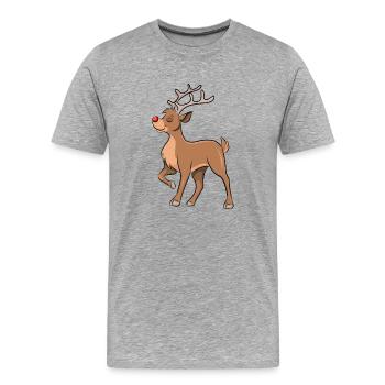 Rentier Rudolph - Männer Premium Bio T-Shirt - Grau meliert - Vorne - Damien (186cm)