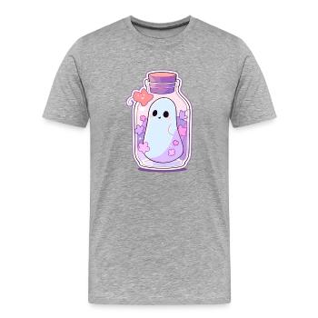Geist - Männer Premium Bio T-Shirt - Grau meliert - Vorne - Damien (186cm)