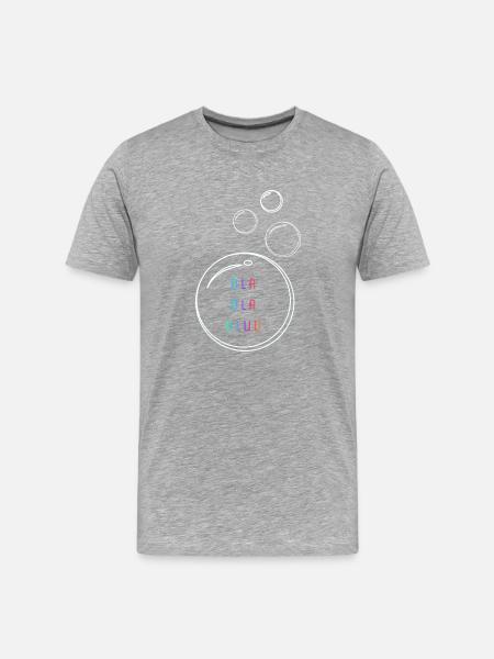 Bla bla blub - Männer Premium Bio T-Shirt - Grau meliert