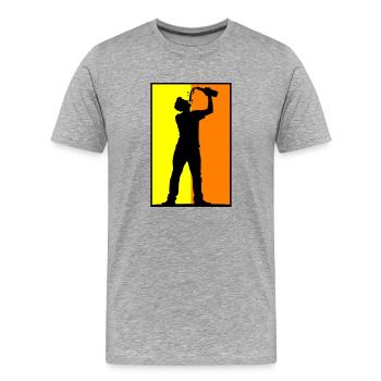 Trinker Bier - Männer Premium Bio T-Shirt - Grau meliert - Vorne - Damien (186cm)