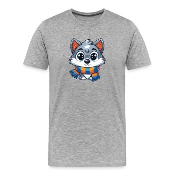 Loup d’hiver - T-shirt bio Premium Homme - gris chiné - Devant - Damien (186cm)
