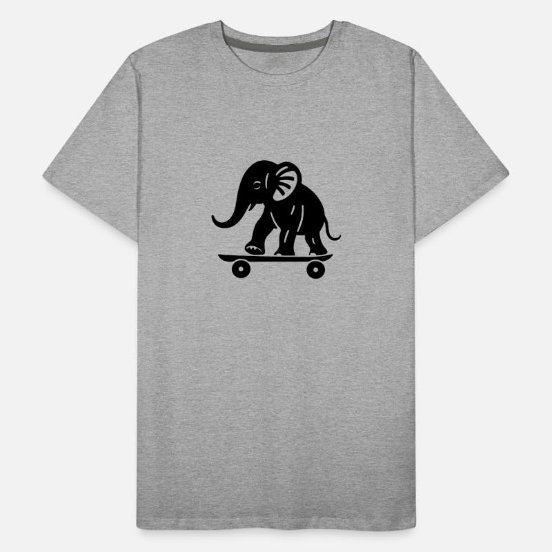 Elephant Skateboard - version pixel T-shirt bio Premium Homme