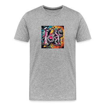 urban street 2 - Männer Premium Bio T-Shirt - Grau meliert - Vorne - Damien (186cm)
