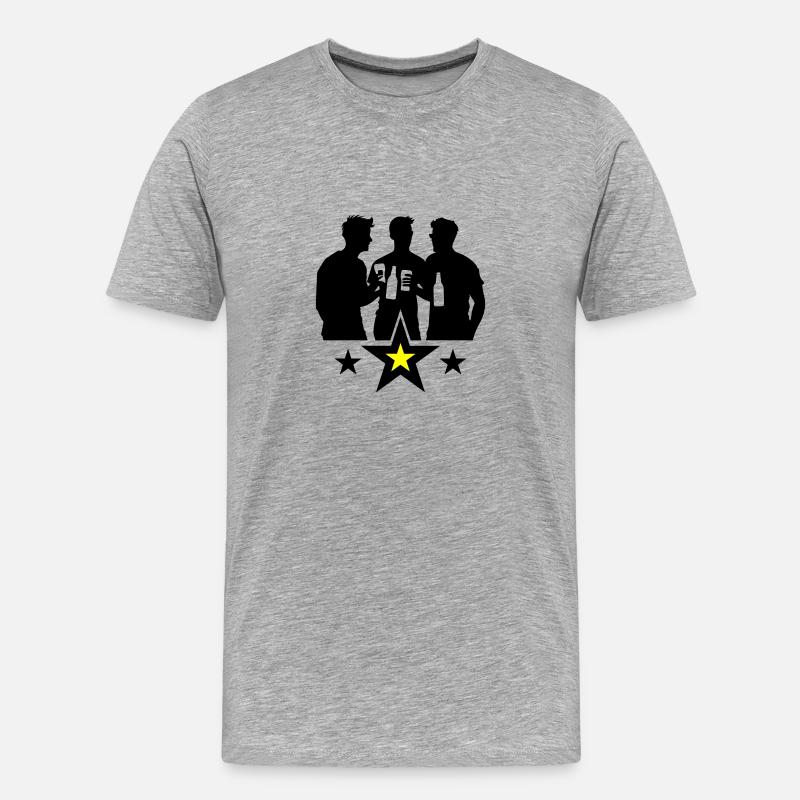 Team Bier Mannschaft - Männer Premium Bio T-Shirt - Grau meliert