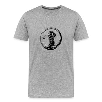 Golfer Silhouette - Männer Premium Bio T-Shirt - Grau meliert - Vorne - Damien (186cm)