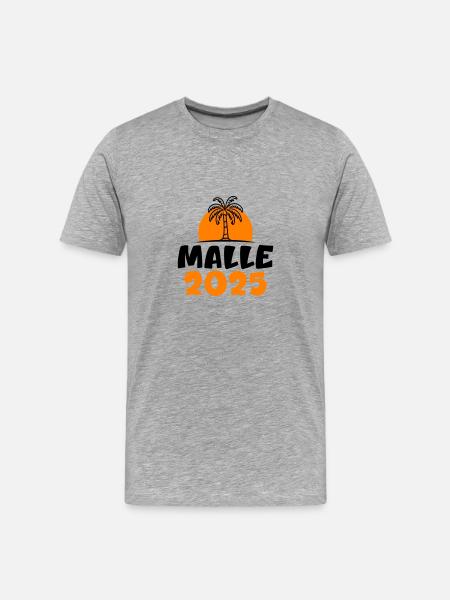 Malle 2025 - Männer Premium Bio T-Shirt - Grau meliert