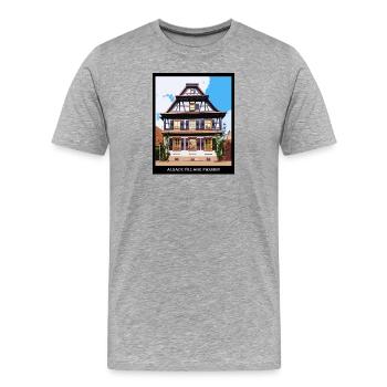 Elsässisches Fachwerkhaus - Männer Premium Bio T-Shirt - Grau meliert - Vorne - Damien (186cm)