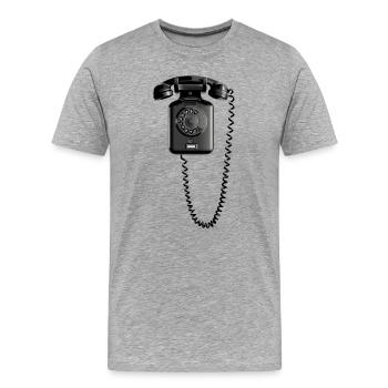 Handy nein danke - Männer Premium Bio T-Shirt - Grau meliert - Vorne - Damien (186cm)