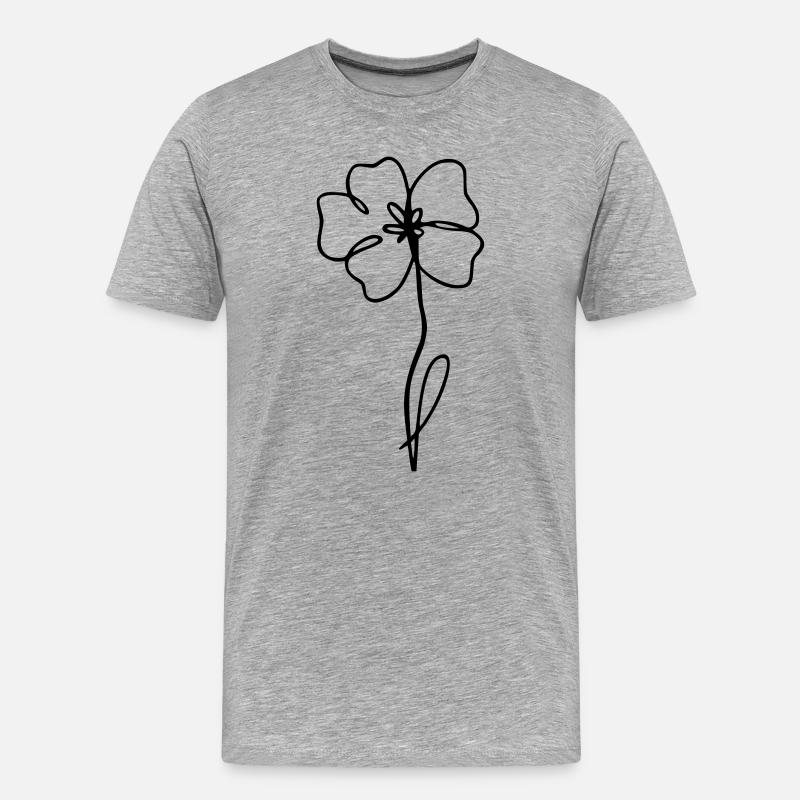 Mohn - Männer Premium Bio T-Shirt - Grau meliert