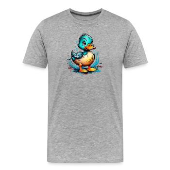 Cute duck design with water details - Men's Premium Organic T-Shirt - heather grey - Front - Damien (186cm)