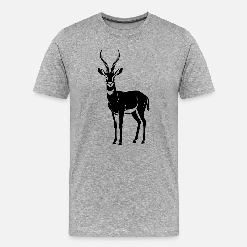 Antilope - Männer Premium Bio T-Shirt - Grau meliert