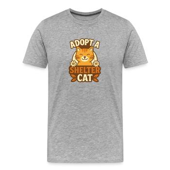 Adopt A Shelter Cat - Männer Premium Bio T-Shirt - Grau meliert - Vorne - Damien (186cm)
